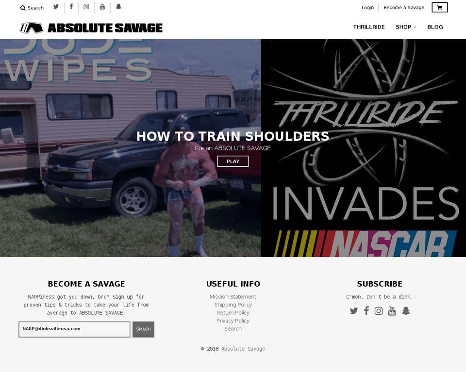 absolutesavage.com — Shopify storefront screenshot