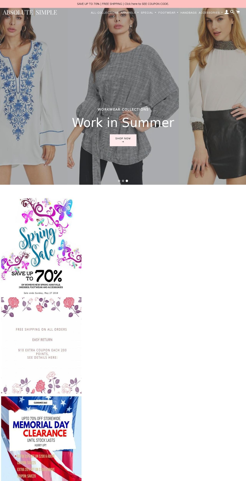 absolutesimple.com — Shopify storefront screenshot