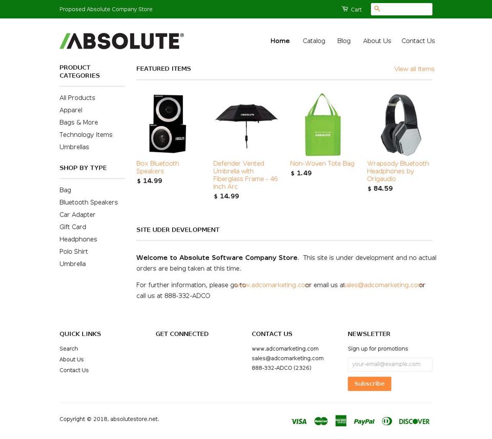 absolutestore.net shopify website screenshot