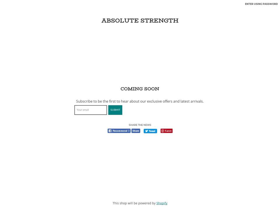 absolutestrength.com shopify website screenshot