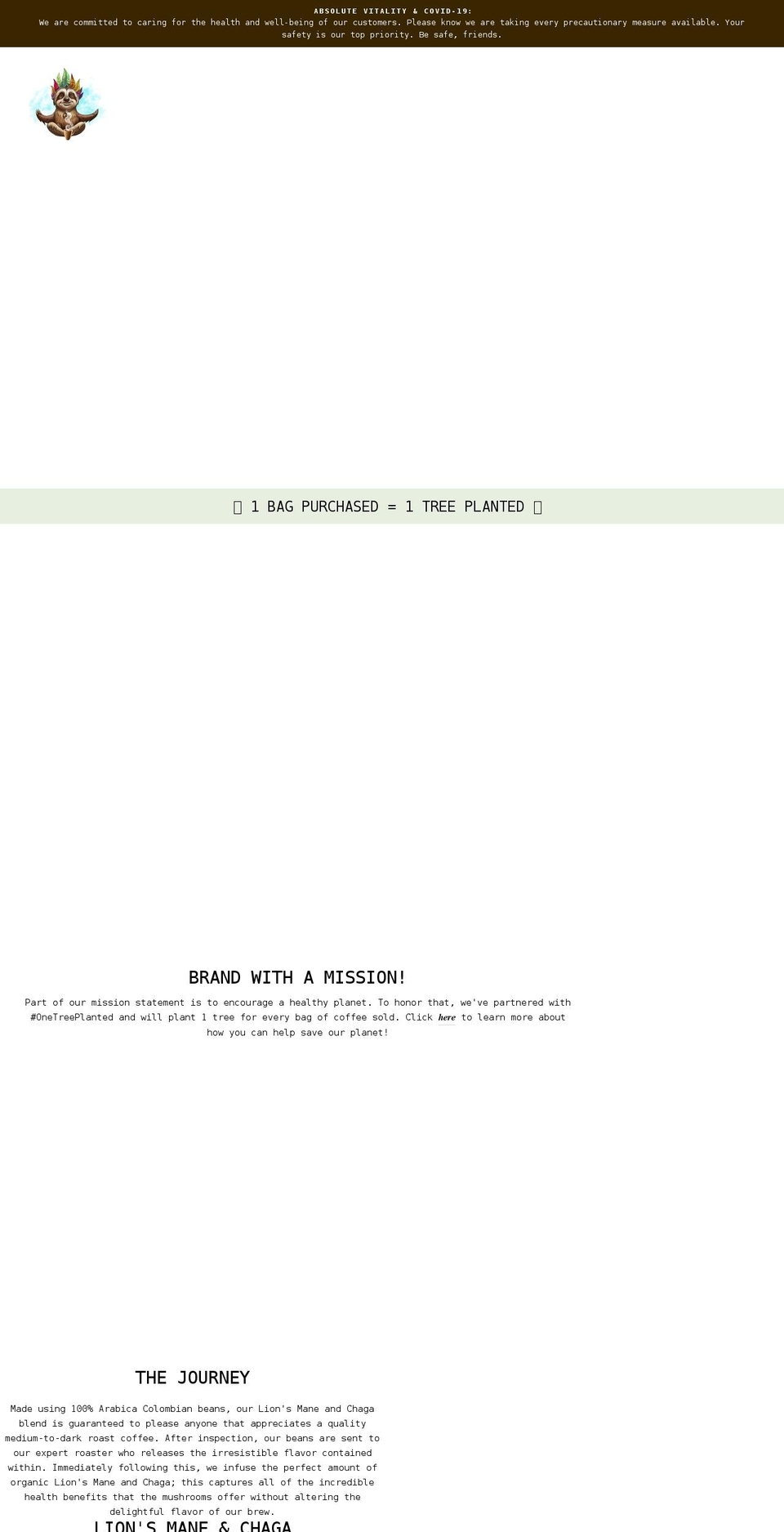 absolutevitalitycoffee.com shopify website screenshot