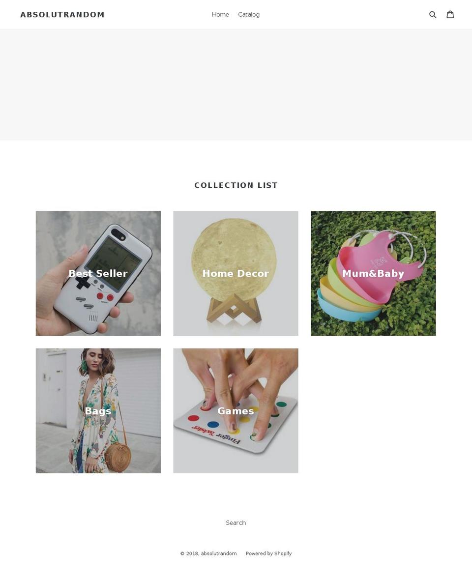 absolutrandom.com — Shopify storefront screenshot