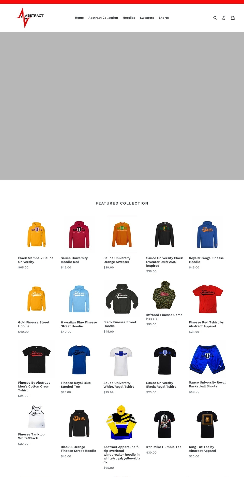 abstractapparel1.com shopify website screenshot