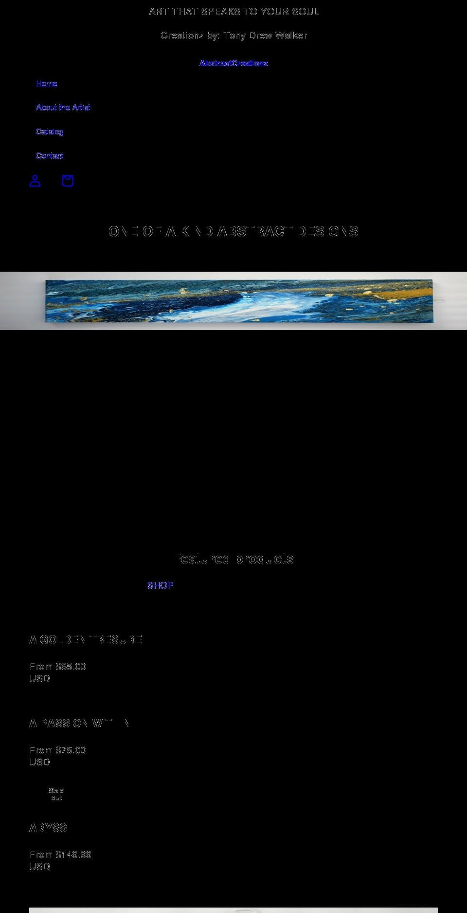 abstractcreationz.com shopify website screenshot