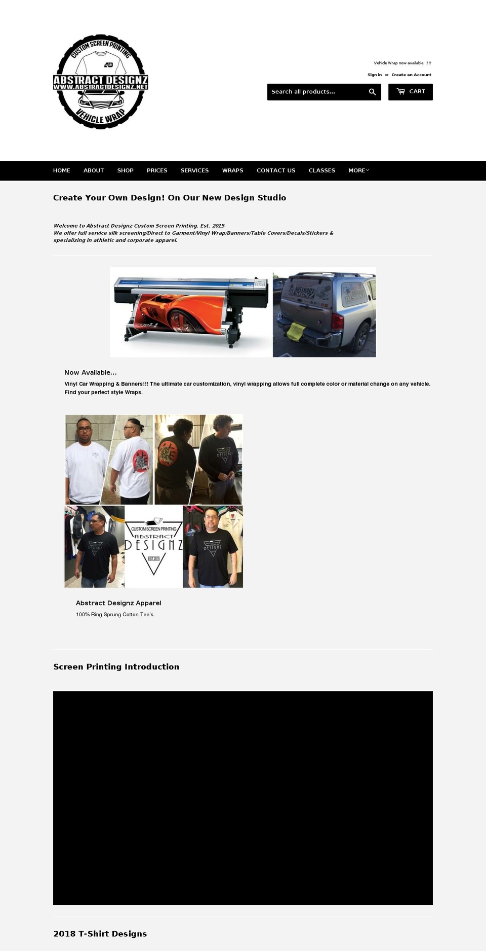 abstractdesignz.net shopify website screenshot