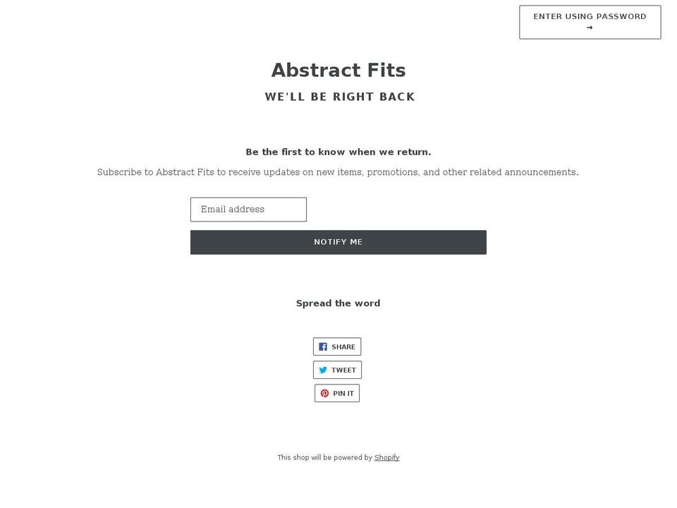 abstractfits.com shopify website screenshot