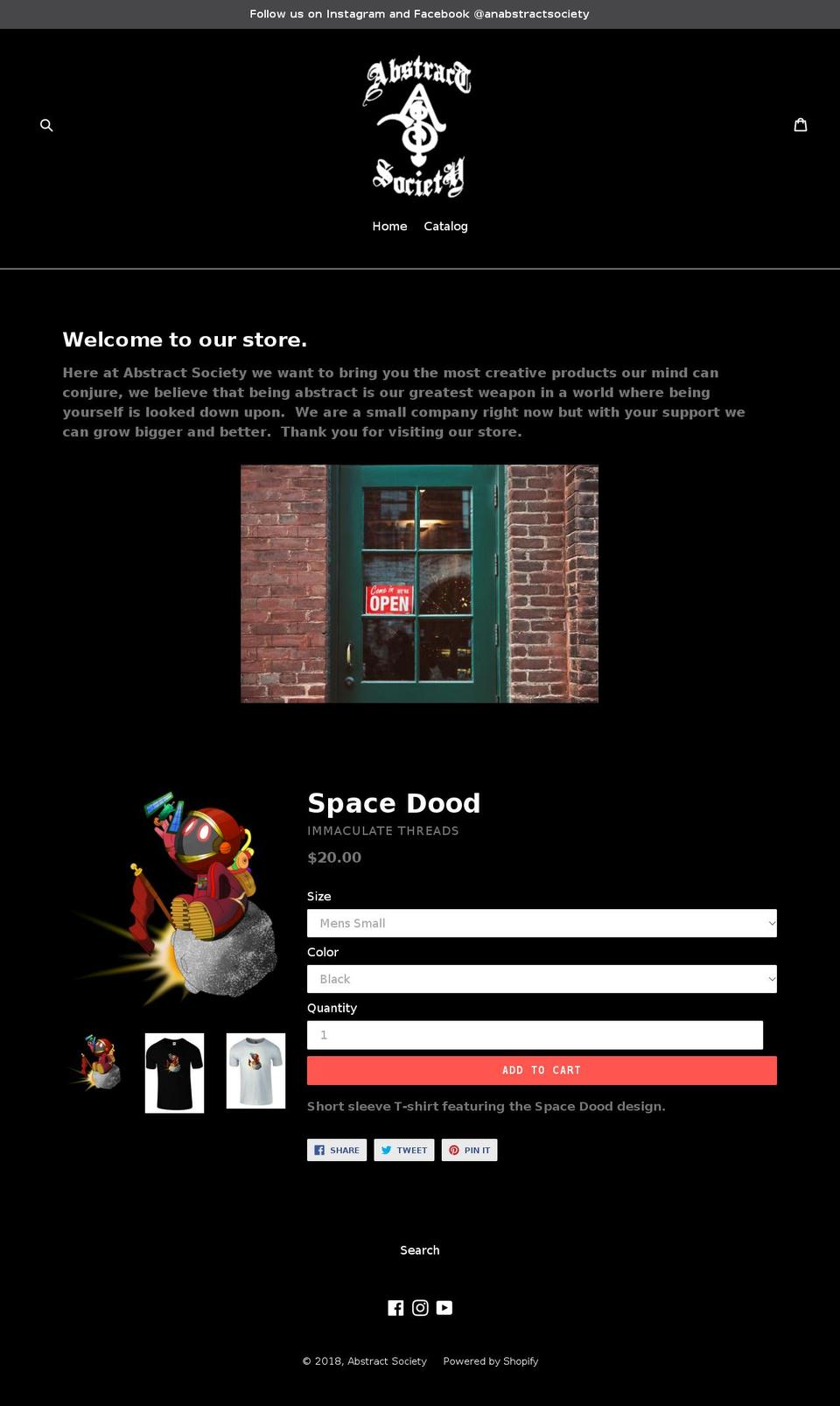 abstractsociety.net shopify website screenshot