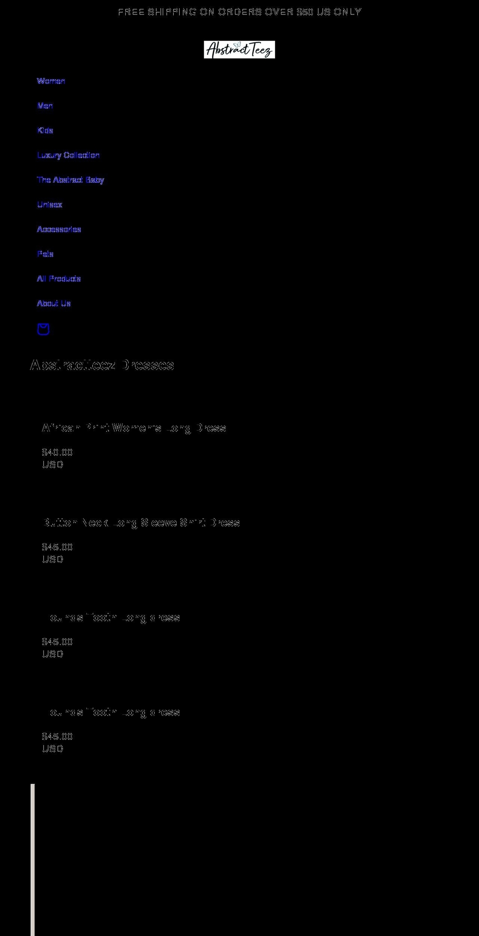abstractteez.com shopify website screenshot