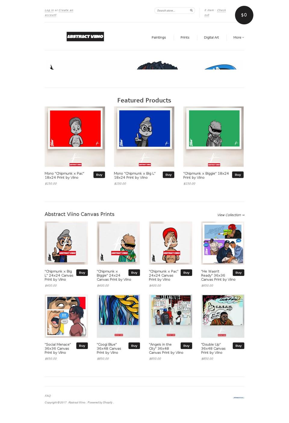 abstractviino.com shopify website screenshot