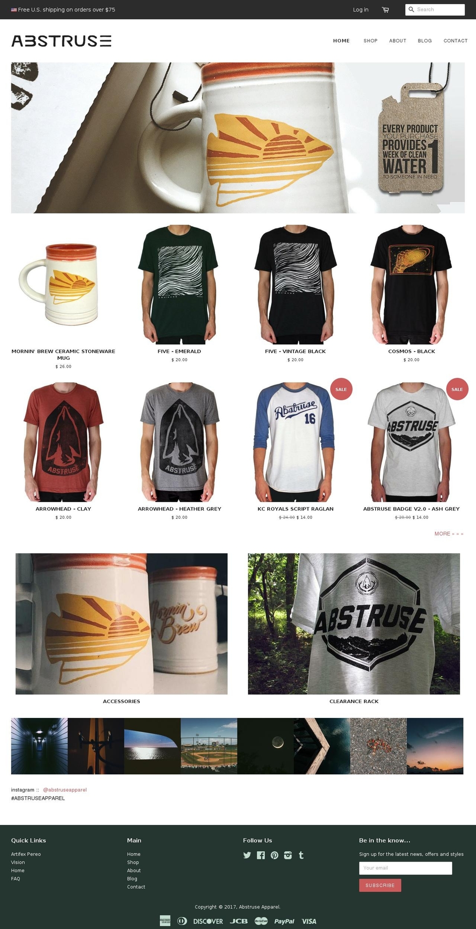 abstruseapparel.com shopify website screenshot