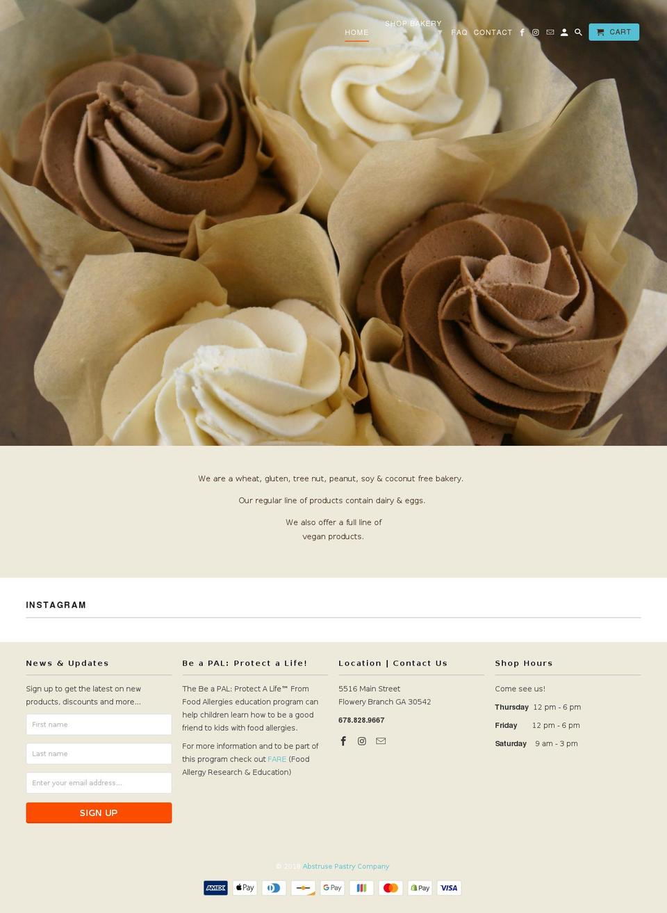 abstrusepastrycompany.com shopify website screenshot