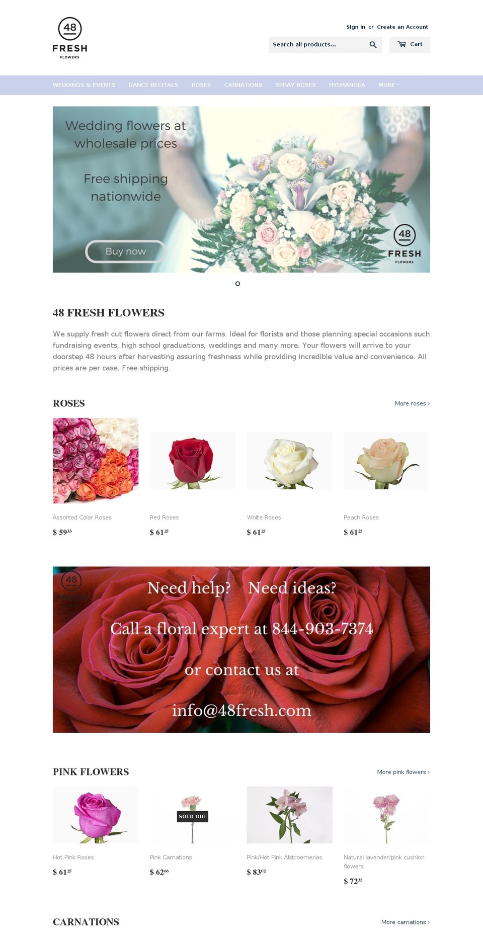 abucketofflowers.com — Shopify storefront screenshot