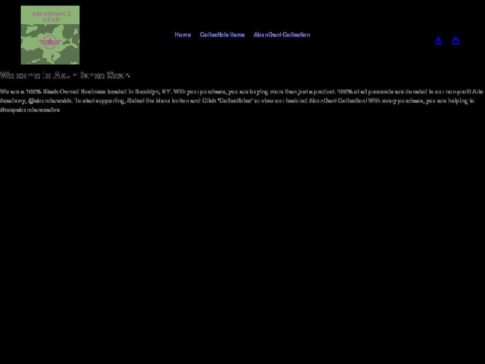 abundancegear.com shopify website screenshot
