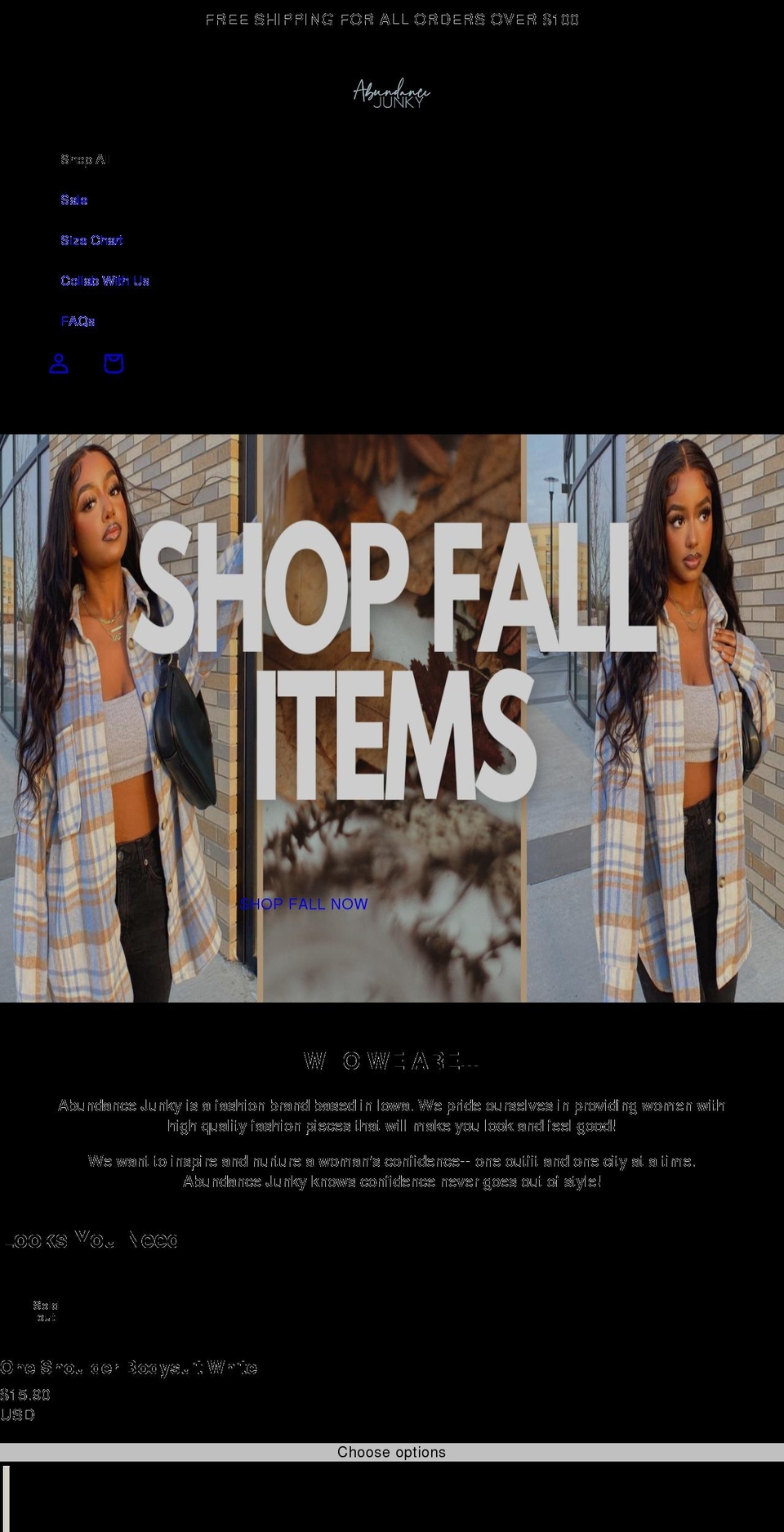 abundancejunky.com shopify website screenshot
