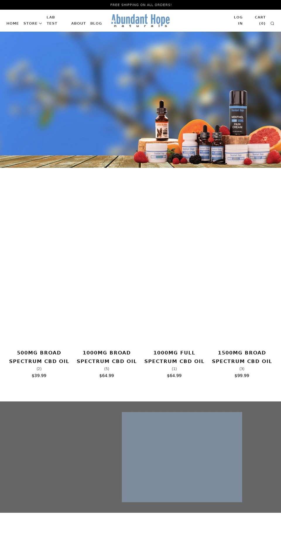 abundanthope.com shopify website screenshot