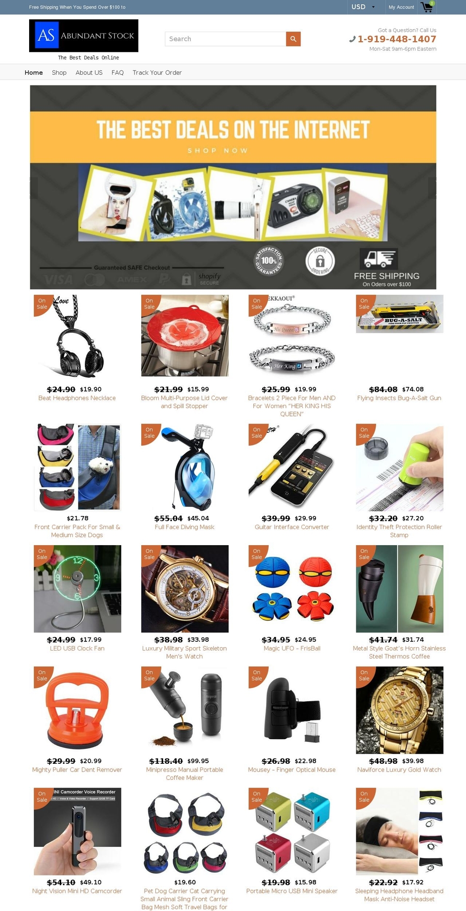 abundantstock.com — Shopify storefront screenshot