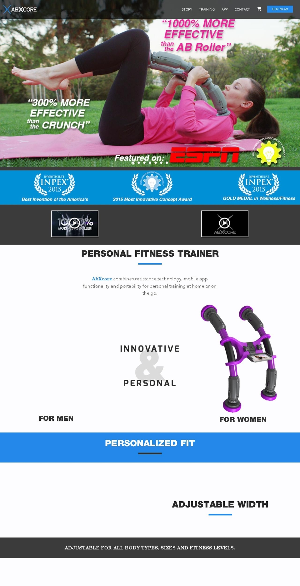 abxcore.com shopify website screenshot