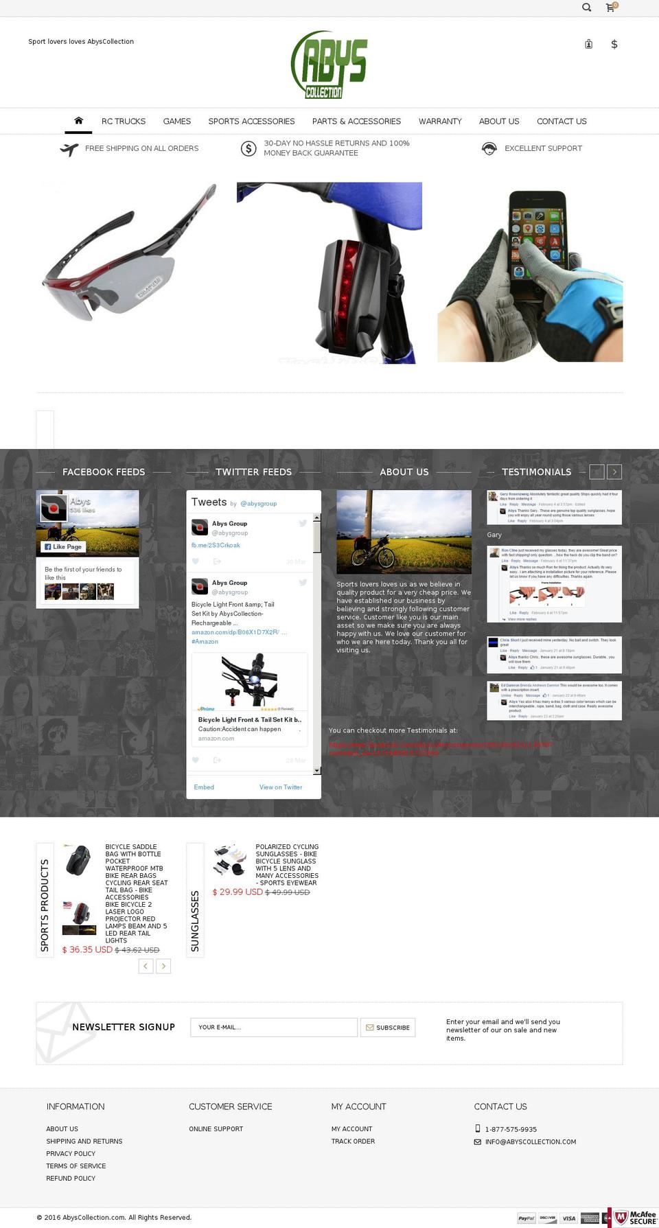 abyscollection.com shopify website screenshot