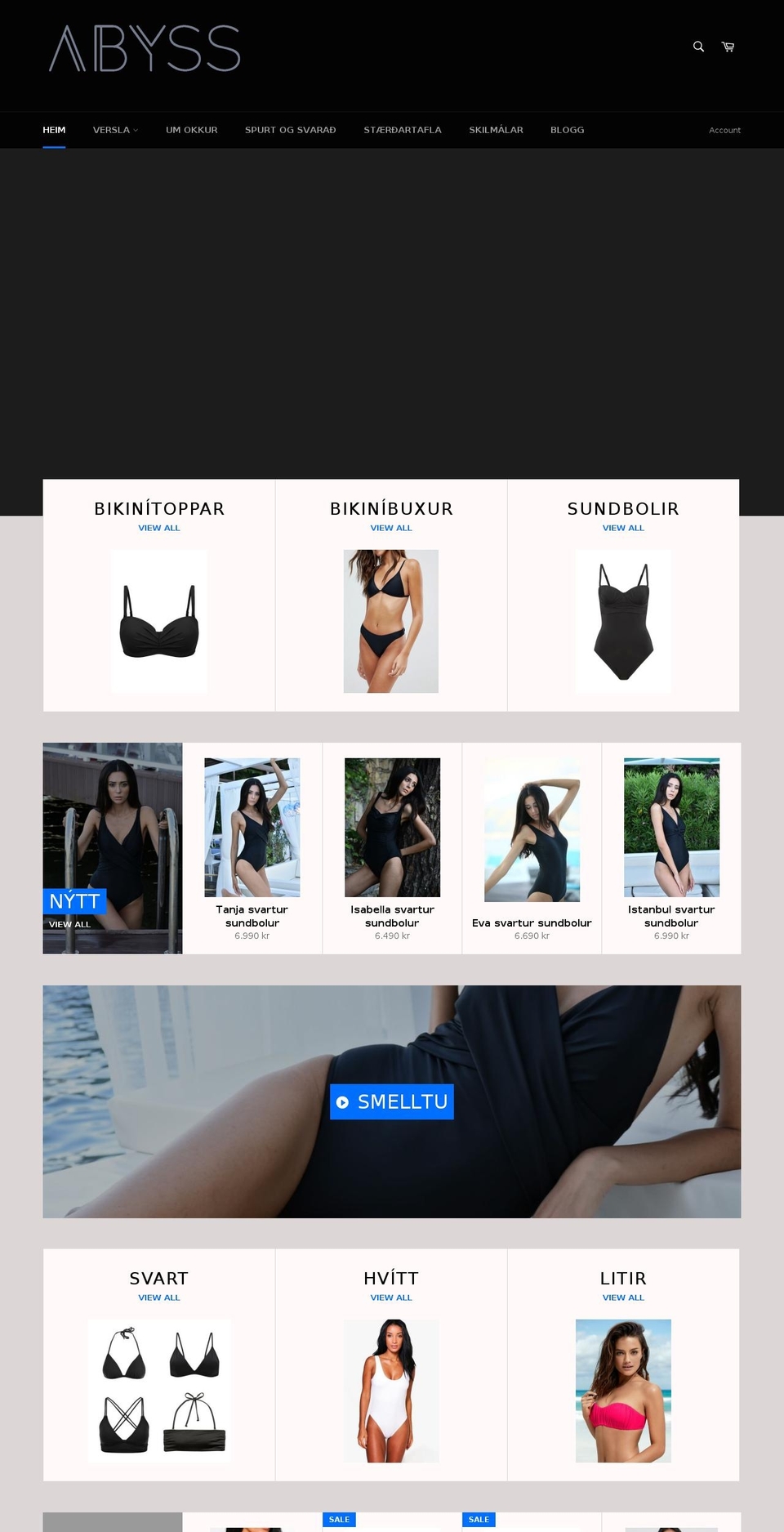 abyss.is shopify website screenshot