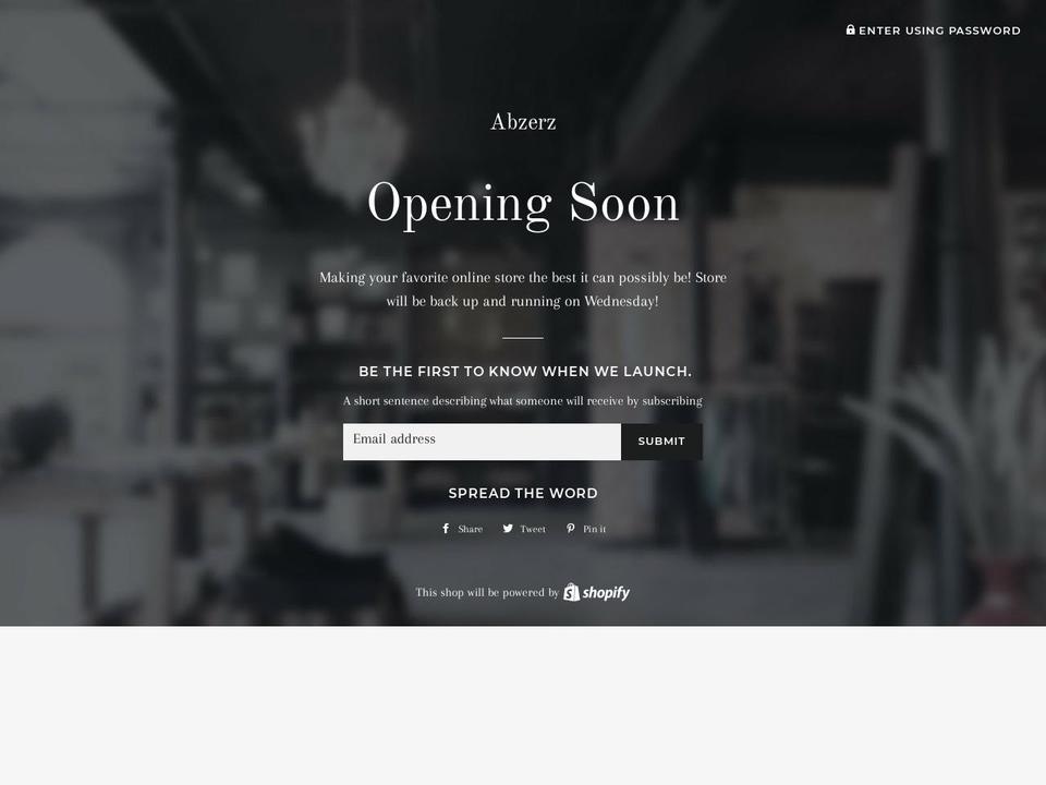 abzerz.com shopify website screenshot