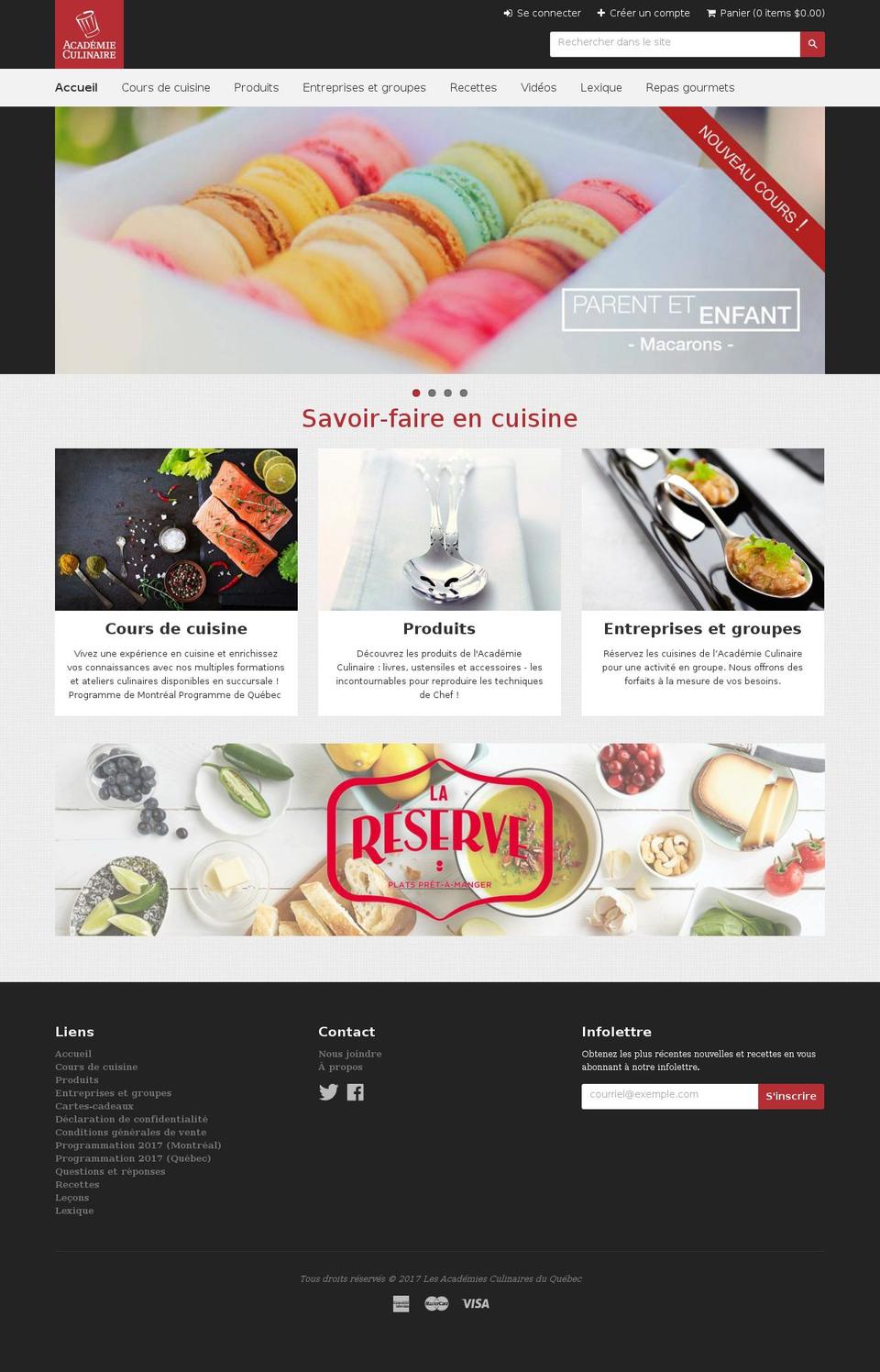 Craft Shopify theme site example academieculinaire.com