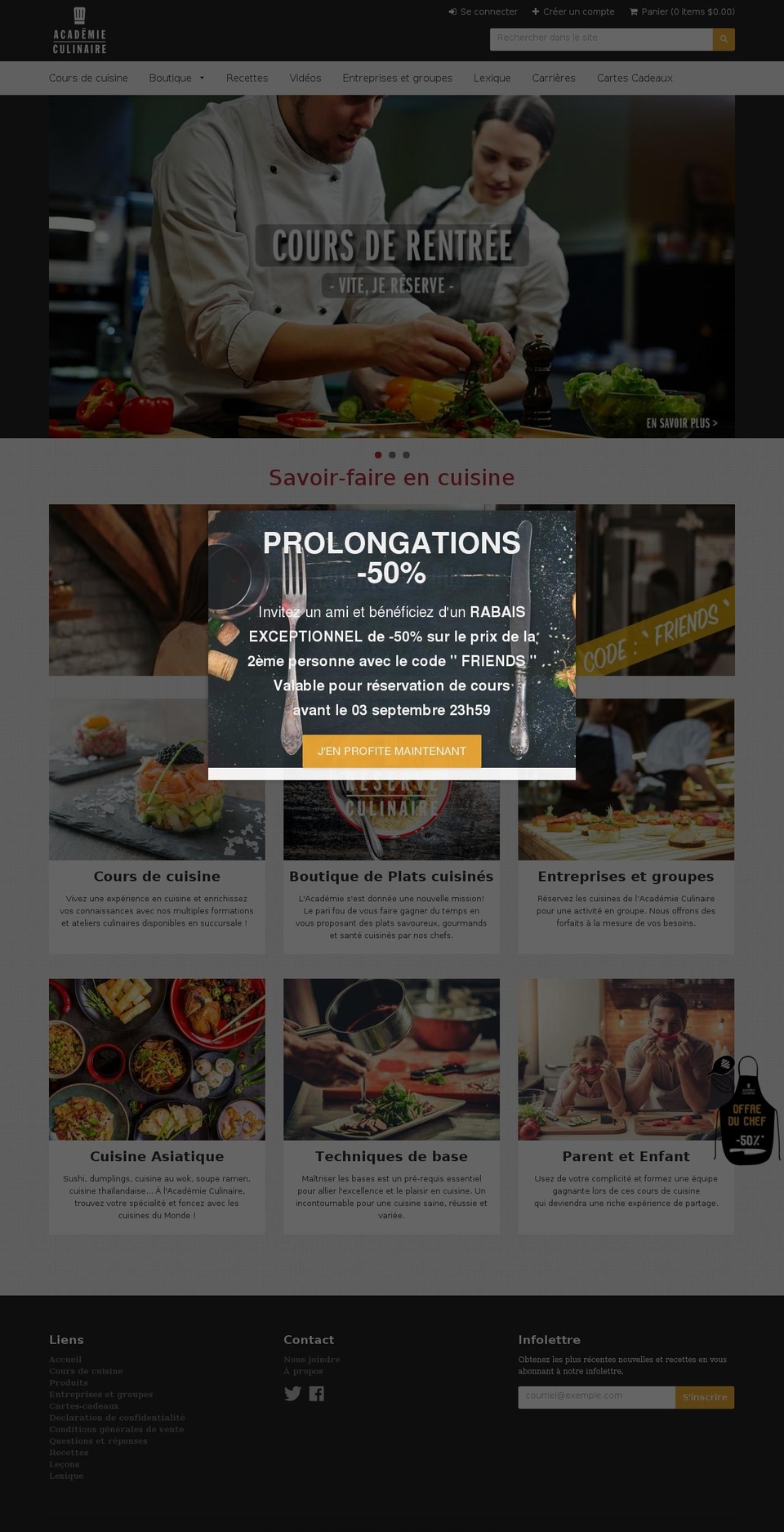 Académie Culinaire Shopify theme site example academievinicole.com