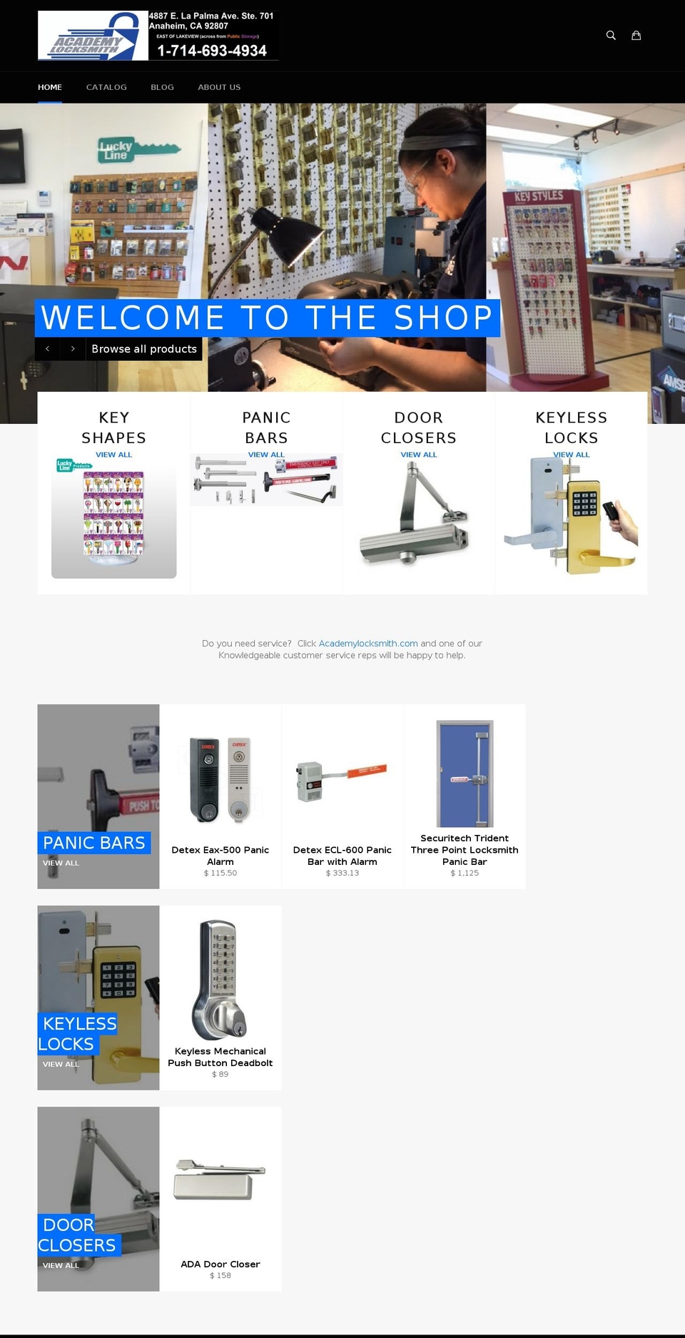 academylockshop.com shopify website screenshot