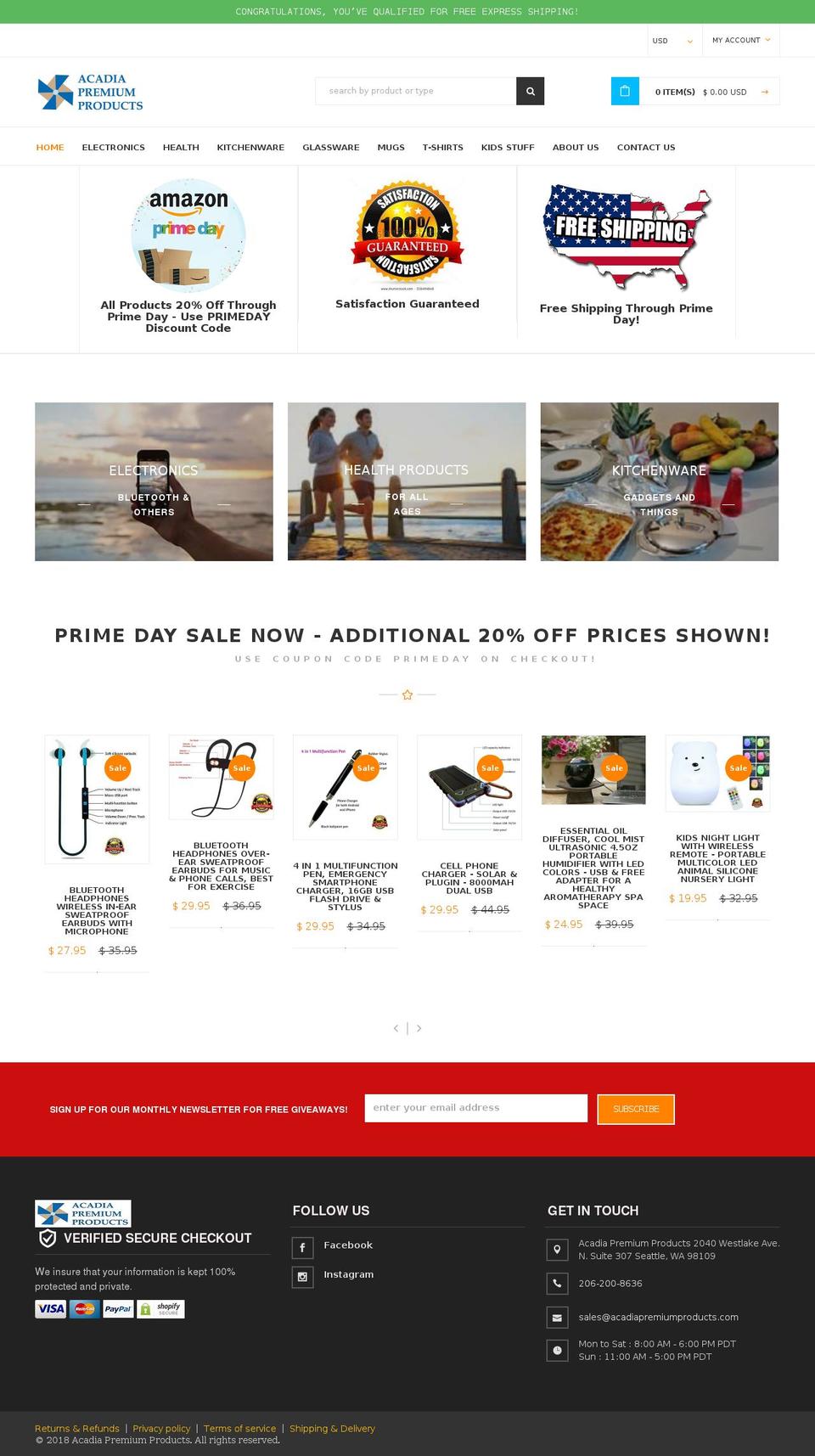 commercifytheme-v2-2 Shopify theme site example acadiapremiumproducts.com