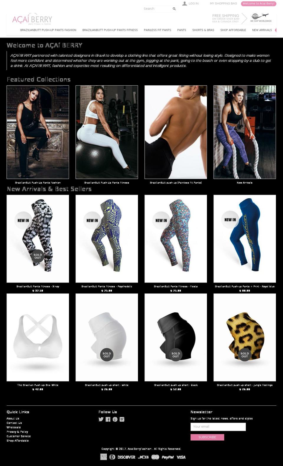 Fashion Shopify theme site example acaiberryfashion.com