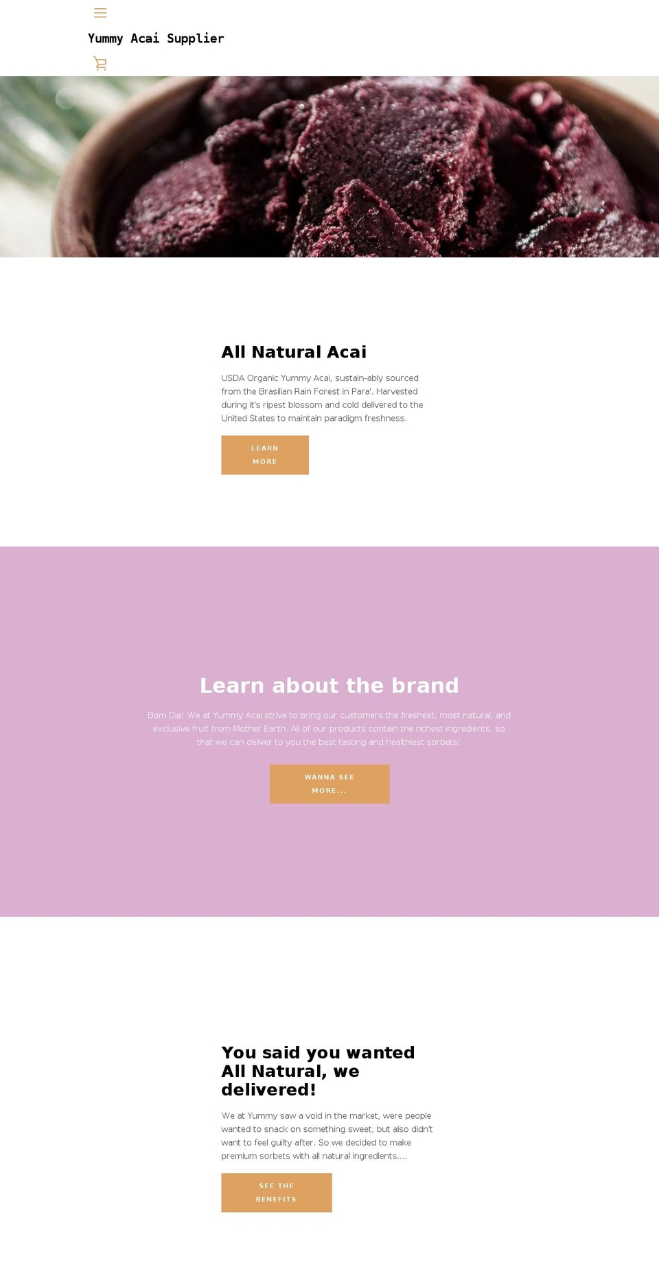 acaisupplier.com shopify website screenshot