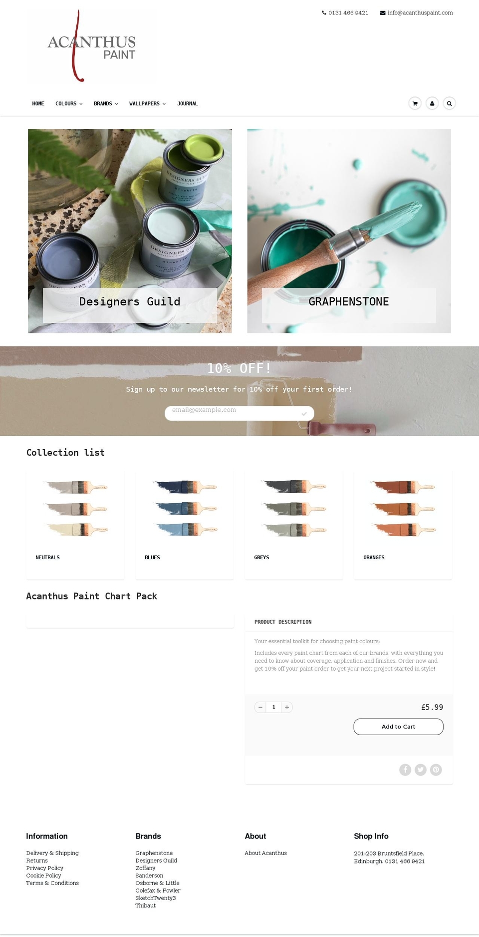 acanthuspaint.com shopify website screenshot