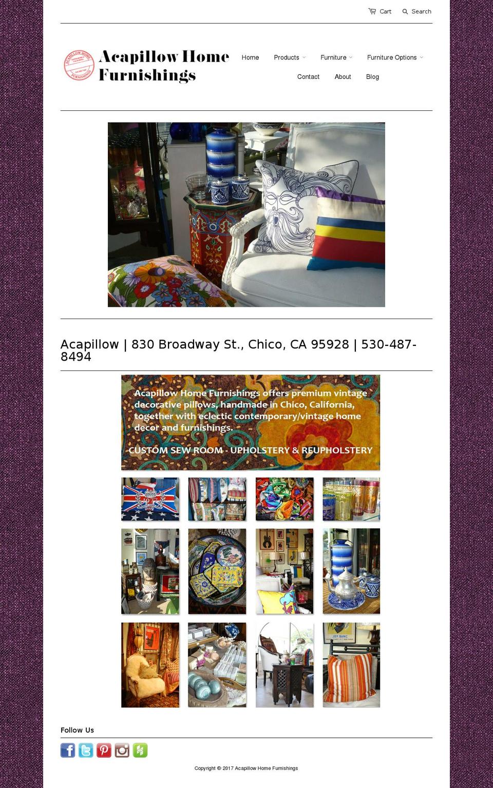 acapillow.com shopify website screenshot
