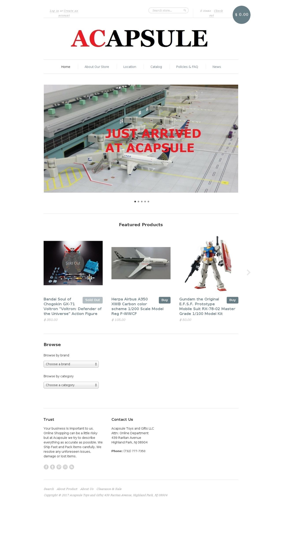 acapsule.com shopify website screenshot