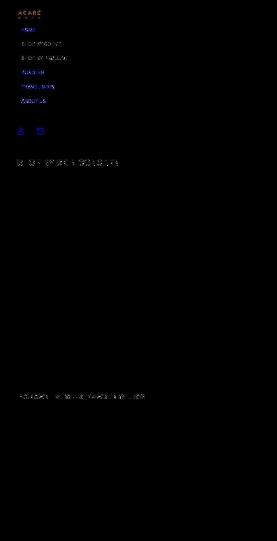 acareskin.com shopify website screenshot