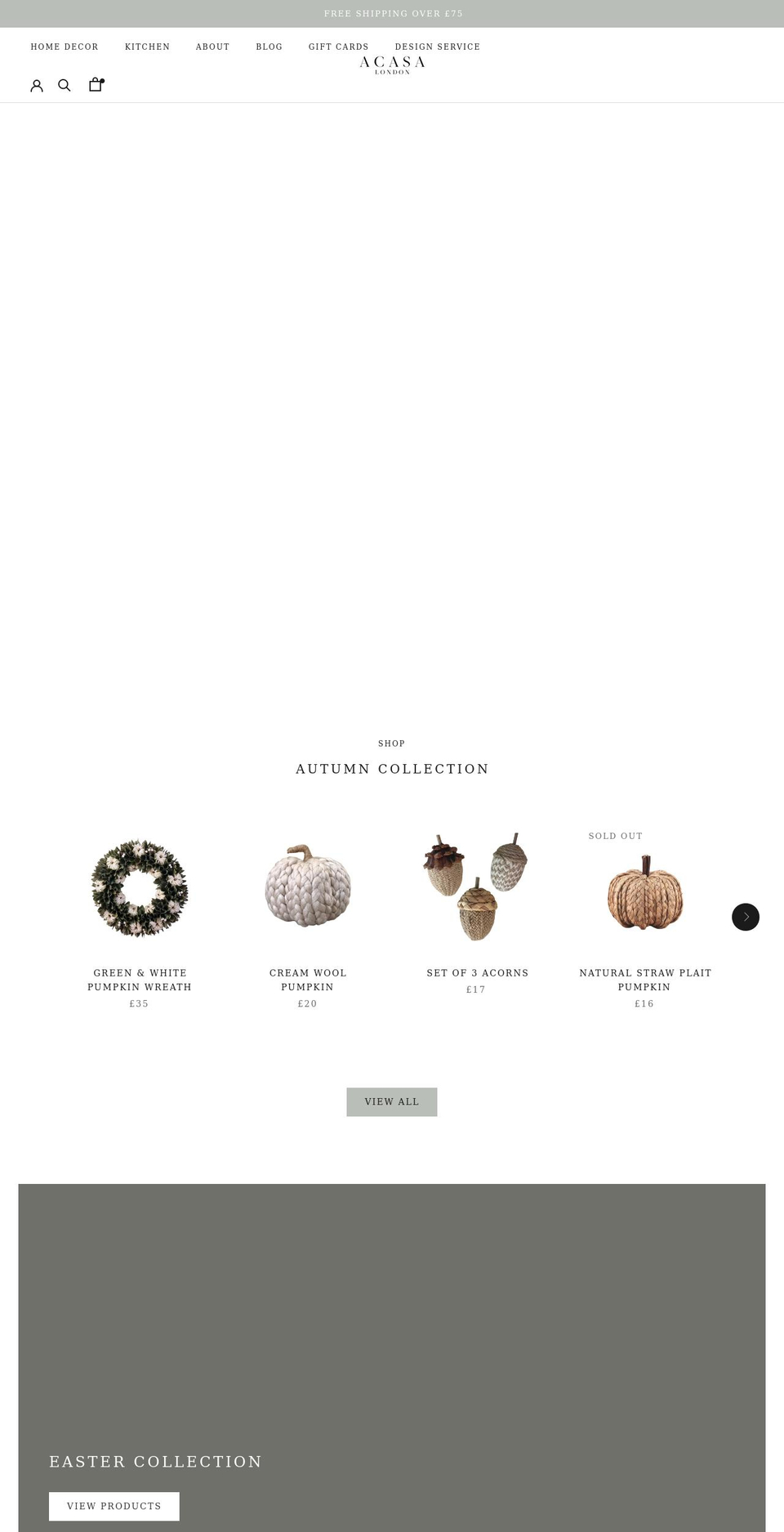 acasalondon.com shopify website screenshot