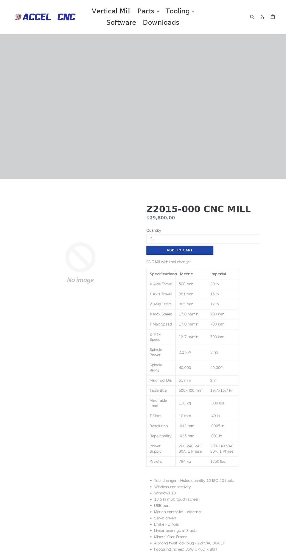 accelcnc.com shopify website screenshot