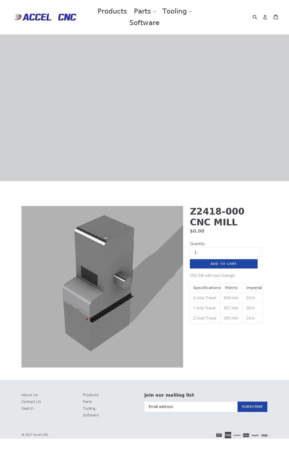accelcnc.net shopify website screenshot