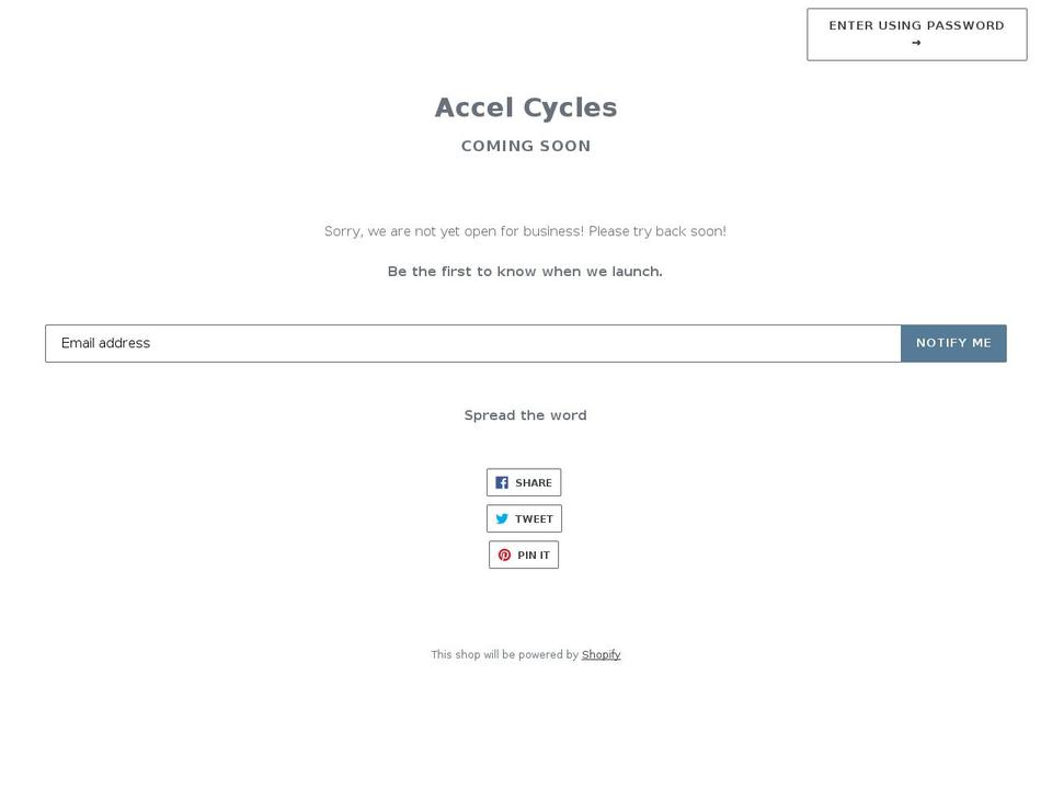 accelcycles.com — Shopify storefront screenshot