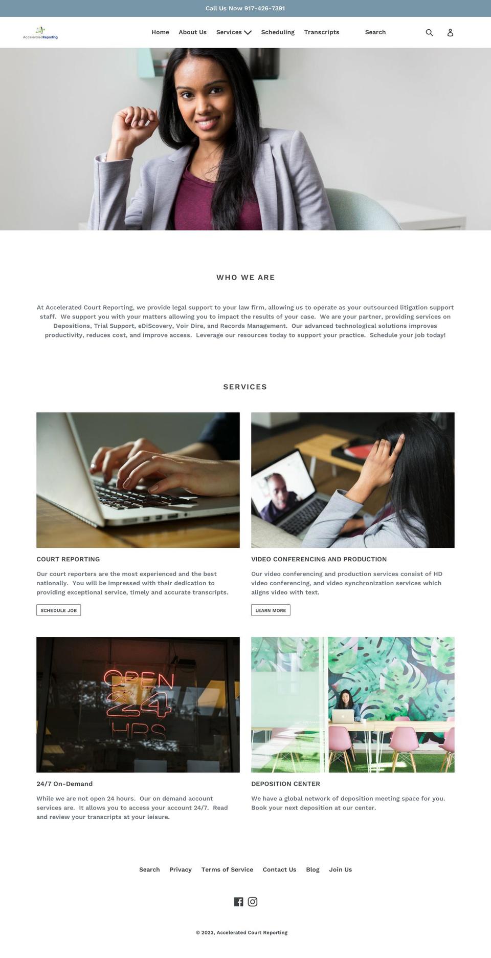 acceleratedcourtreporting.com — Shopify storefront screenshot