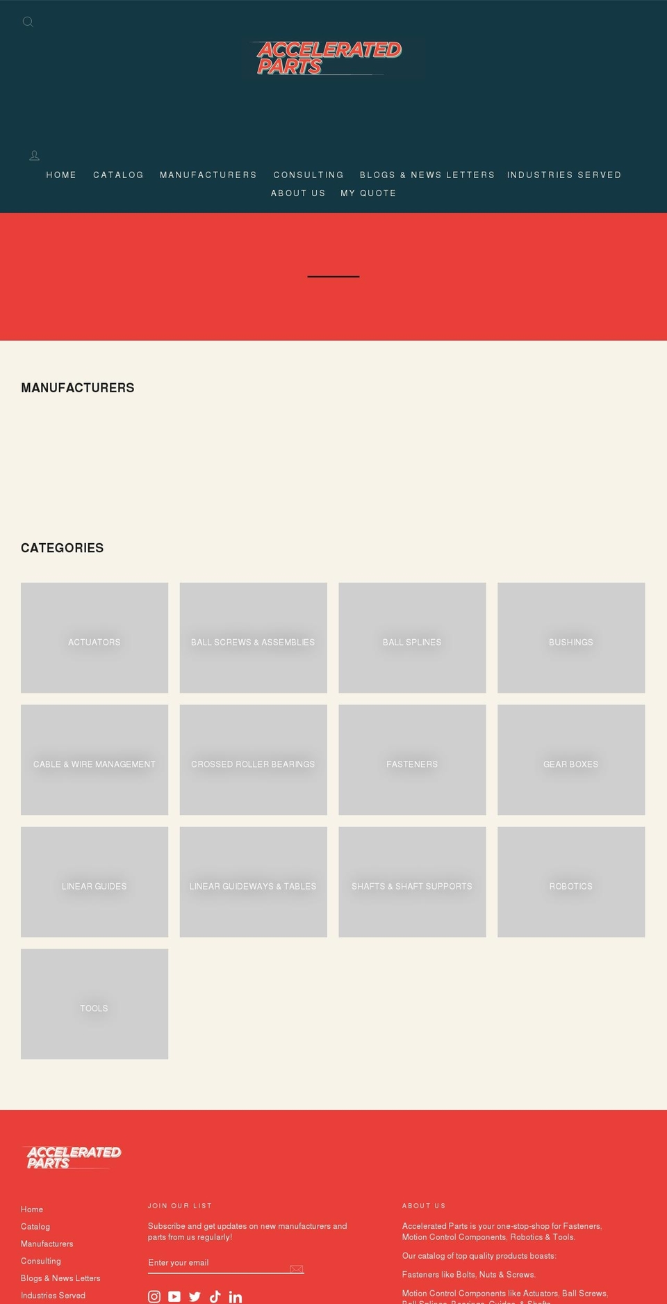 acceleratedparts.com shopify website screenshot