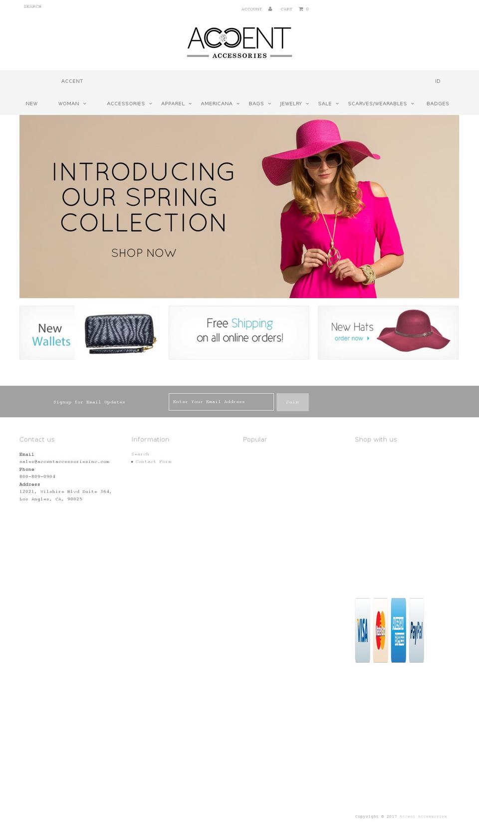 accentaccessoriesinc.com shopify website screenshot
