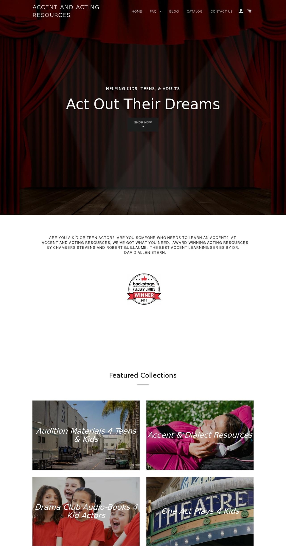 accentandactingresources.com shopify website screenshot