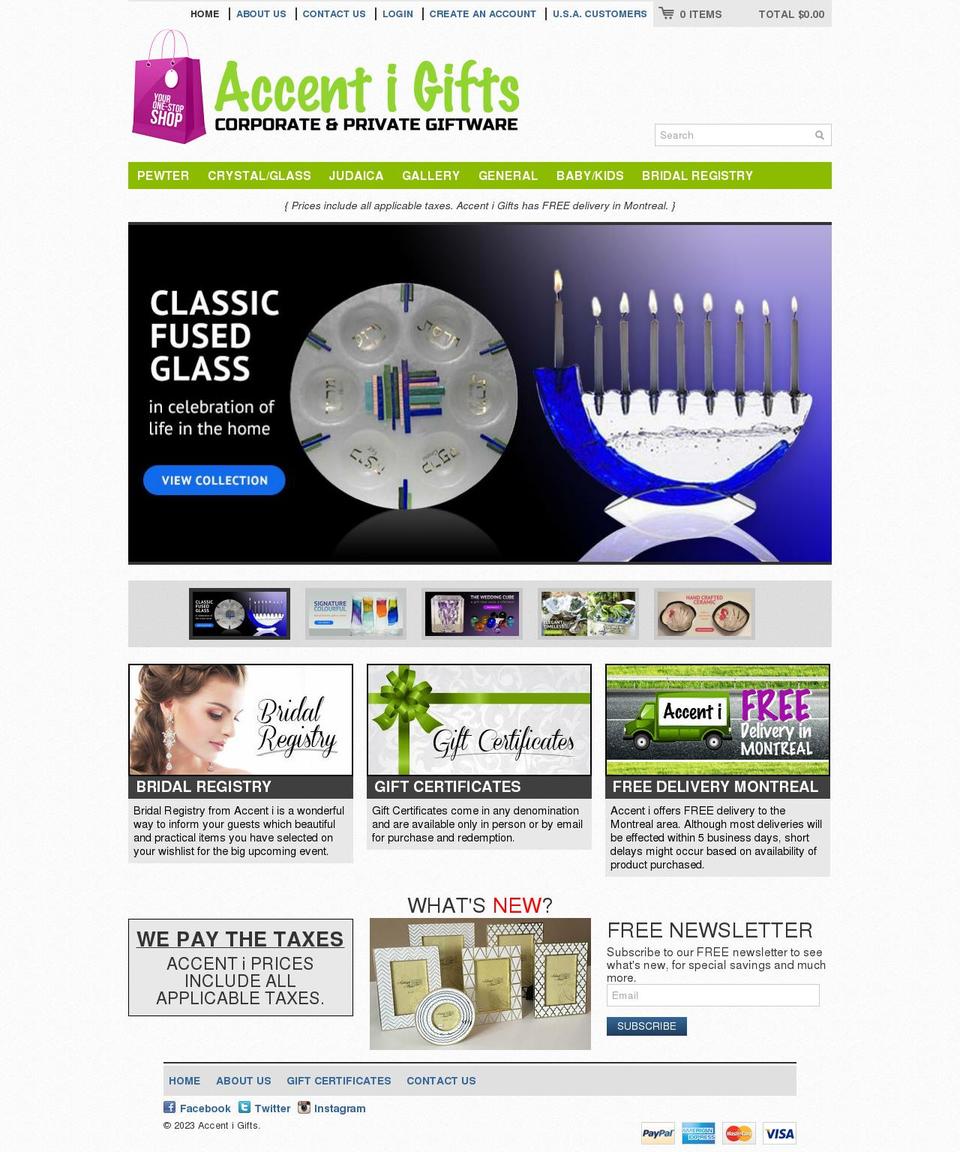 Clearflex Shopify theme site example accentigifts.ca