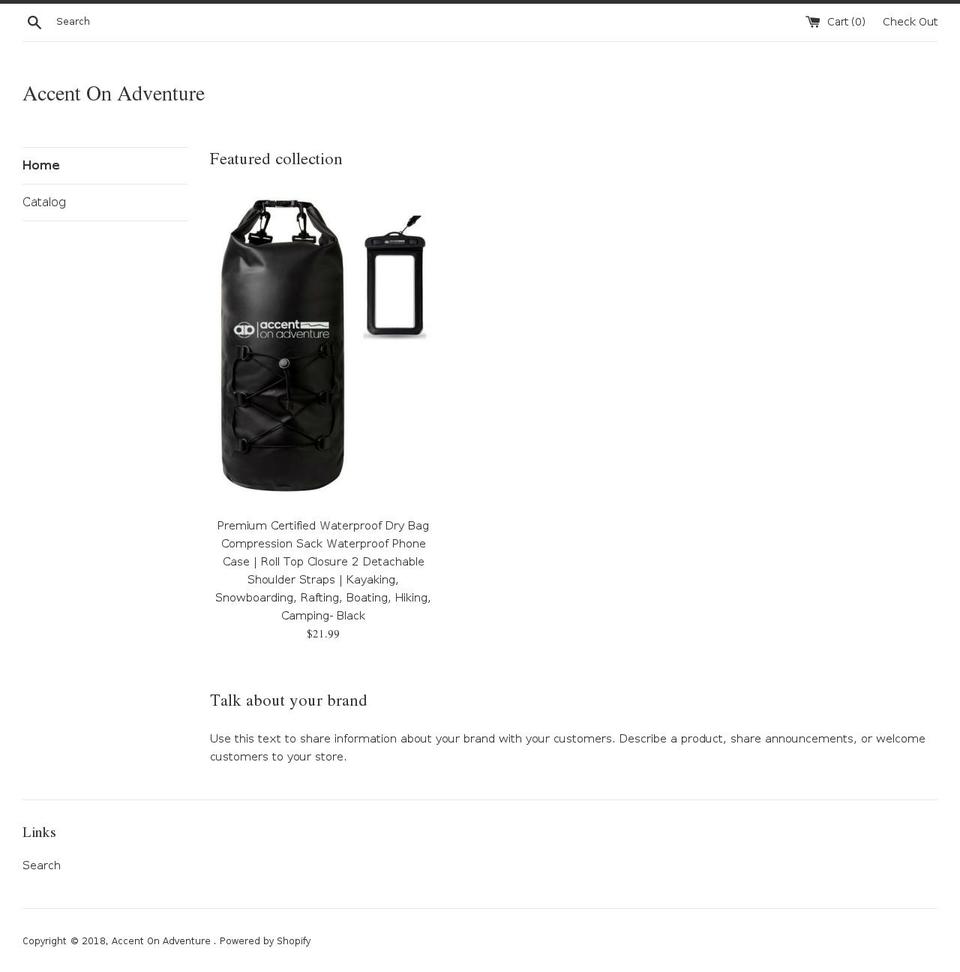 accentonadventure.com — Shopify storefront screenshot