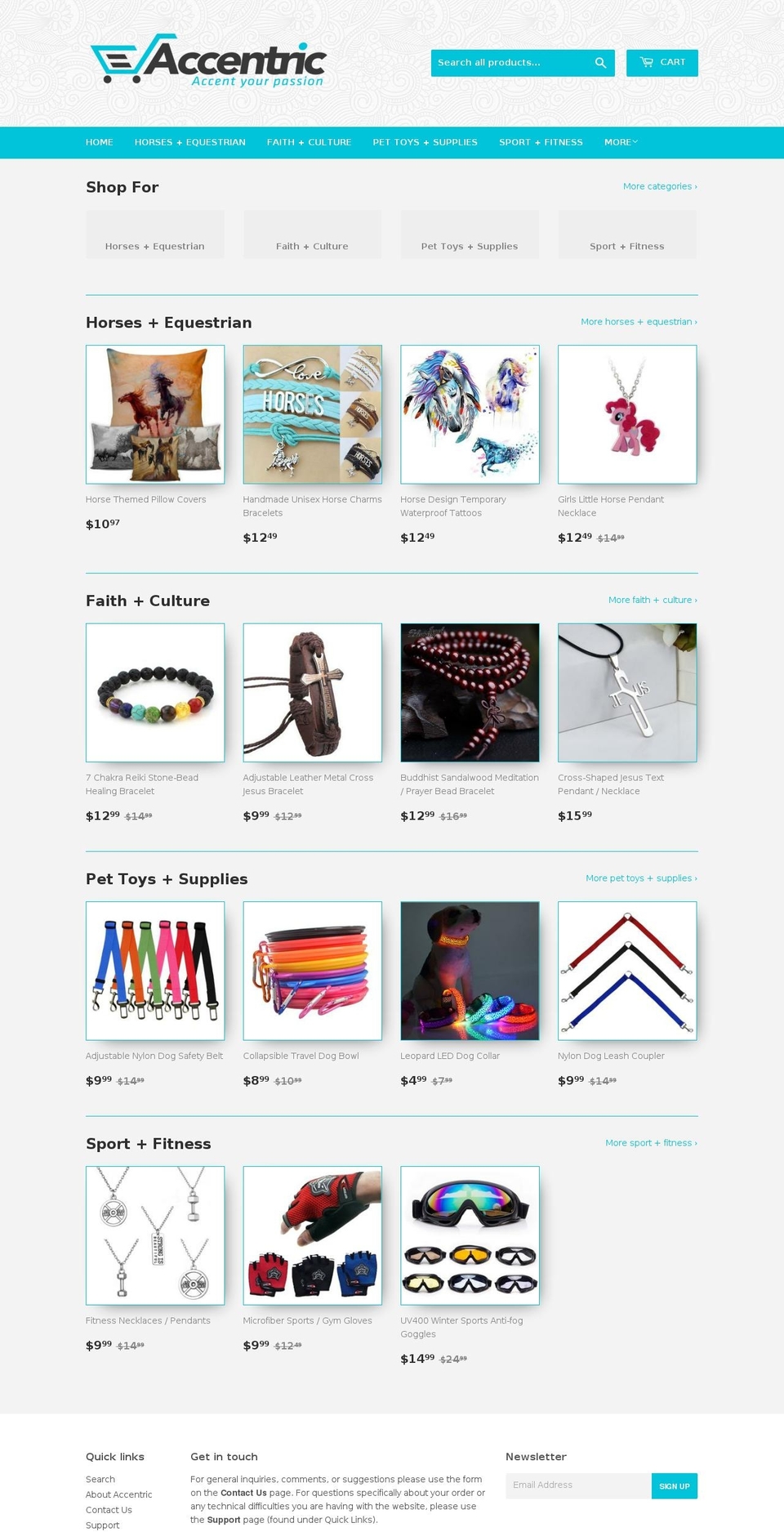 accentricshop.com — Shopify storefront screenshot