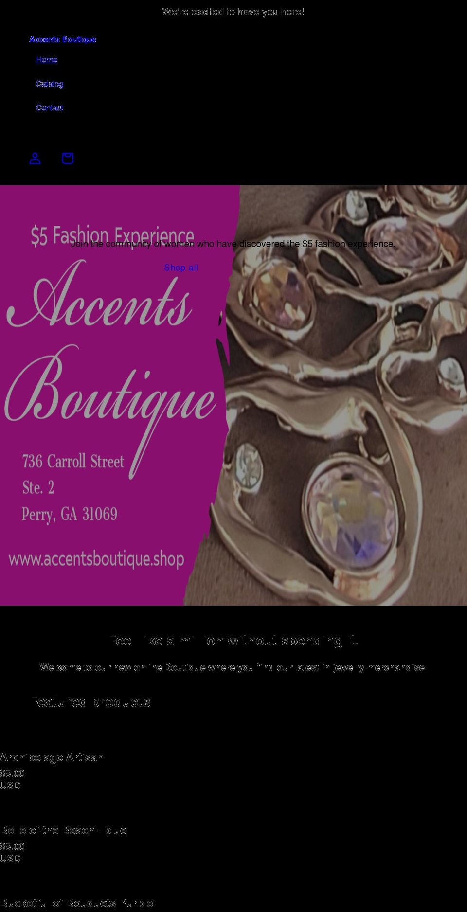 accentsboutique.shop shopify website screenshot