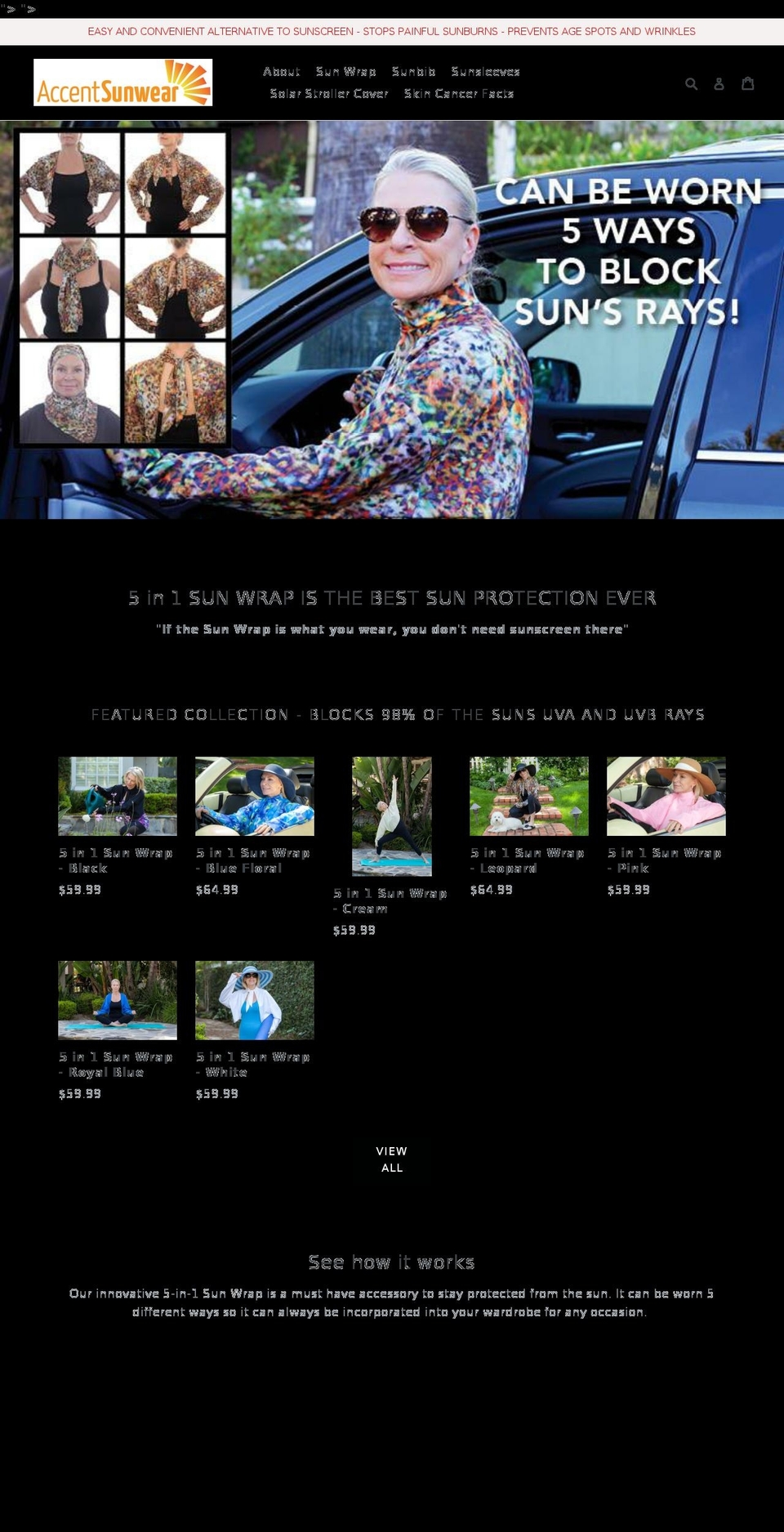 accentsunwear.com shopify website screenshot