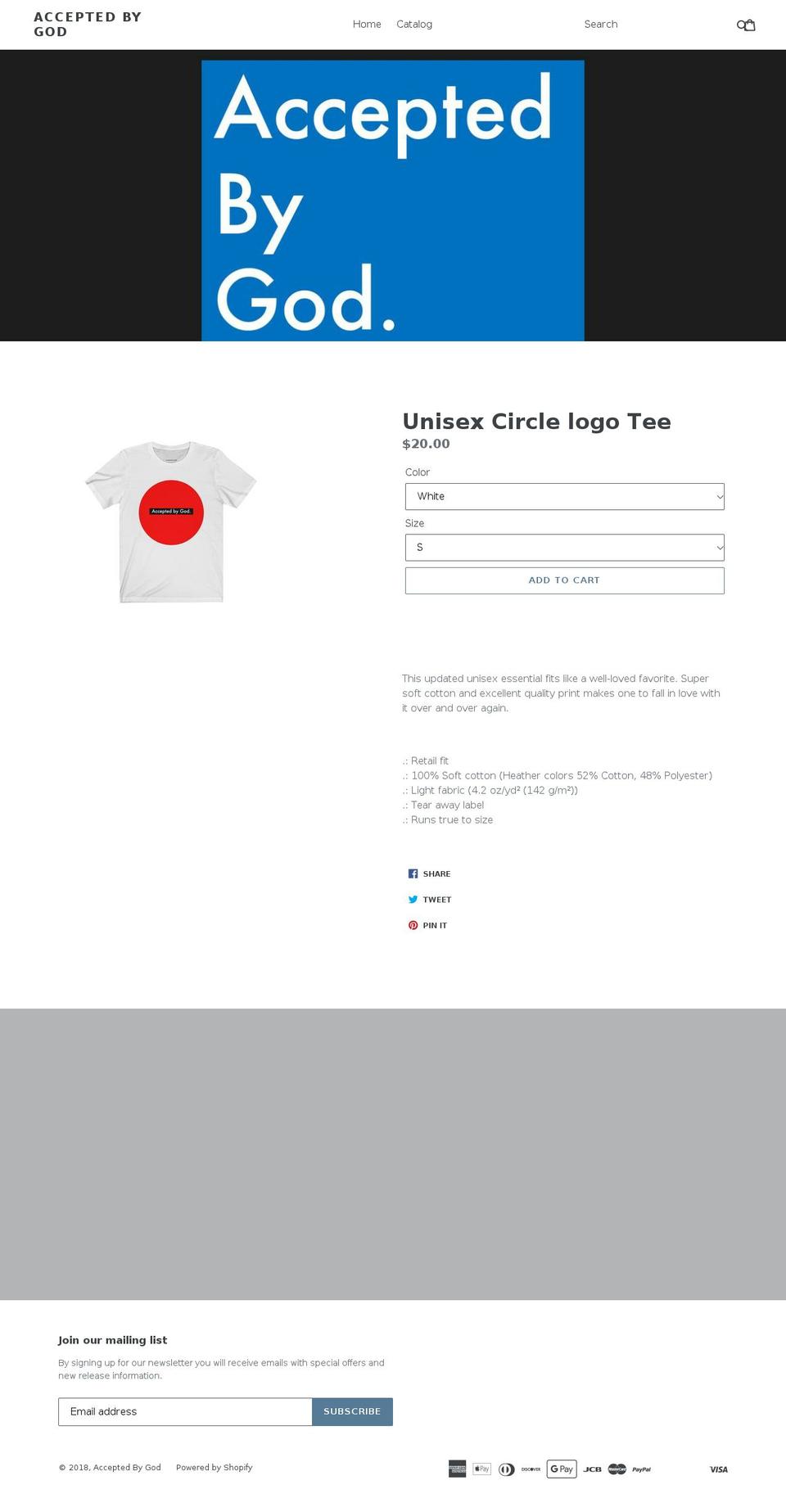 acceptedbygod.com — Shopify storefront screenshot