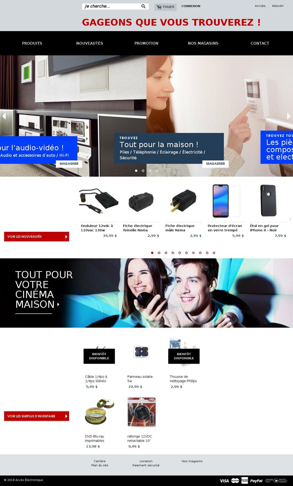 acceselectronique.ca shopify website screenshot