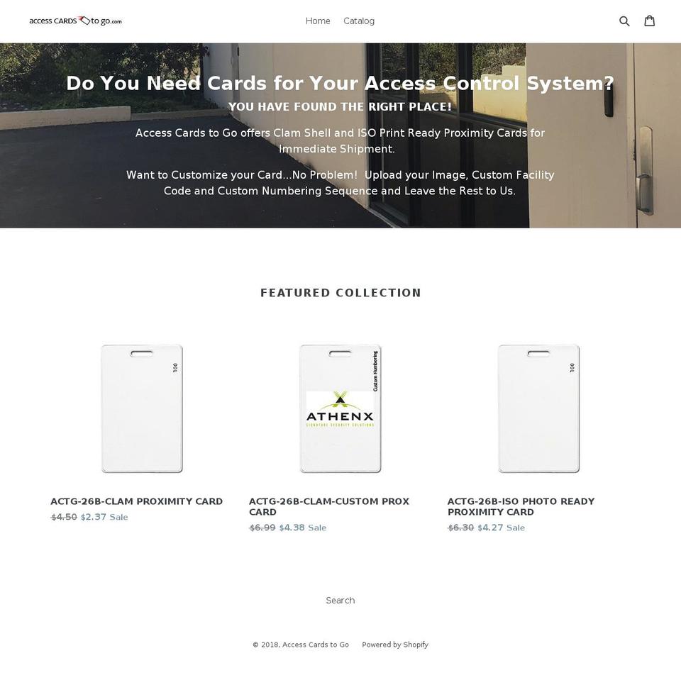 accesscardstogo.com — Shopify storefront screenshot
